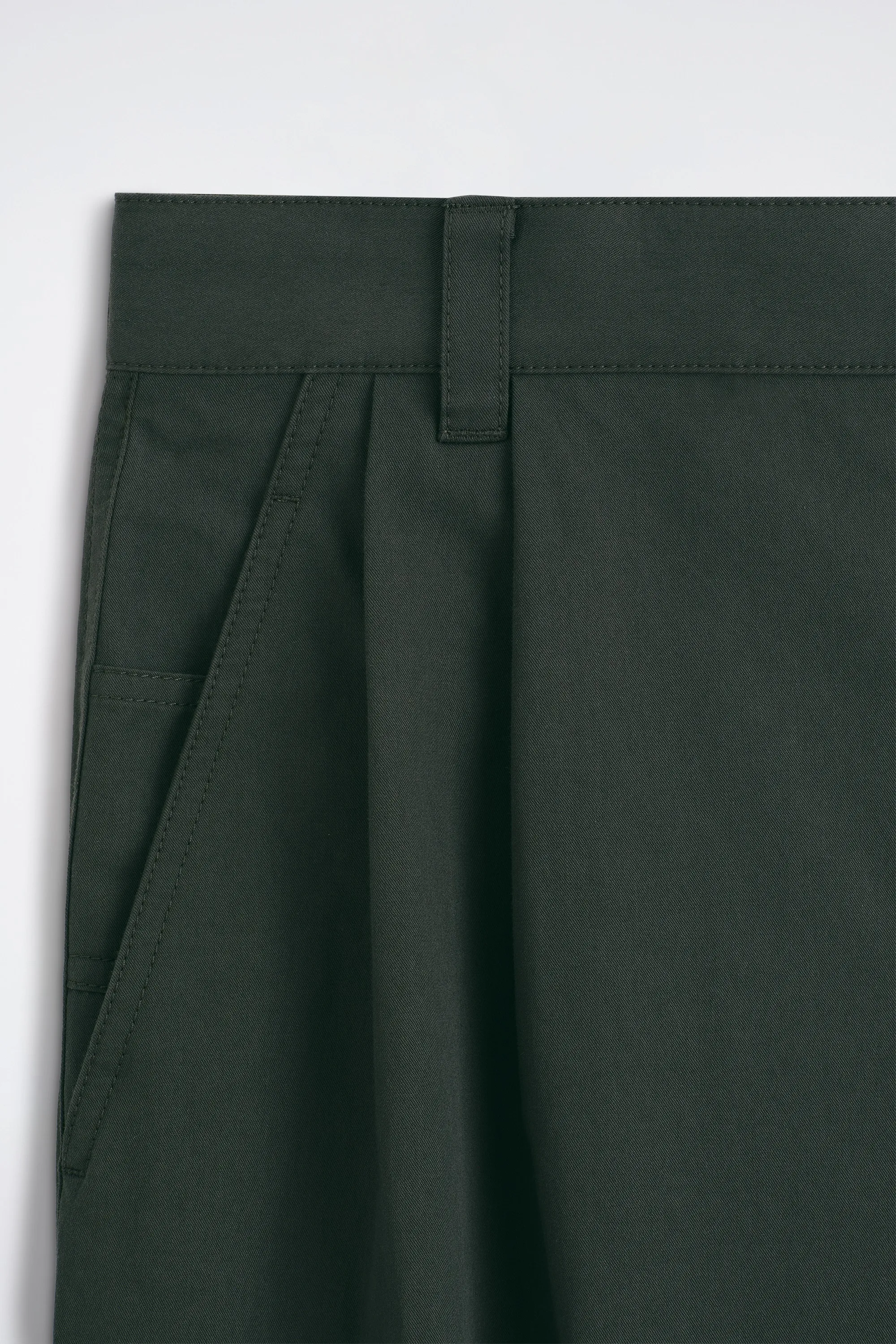 PANTALON BARREL WORKWEAR DÉCONTRACTÉ EN COTON - VERT FONCÉ