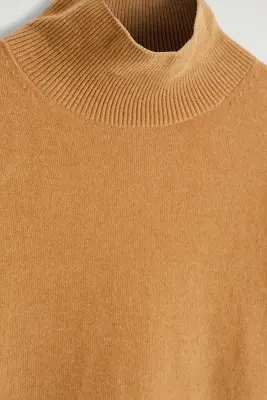 PULL À COL CHEMINÉE EN MAILLE CHENILLE - CARAMEL — photo 5