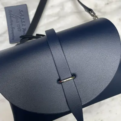 Petit Sac Bandoulière en Cuir Marine — photo 3