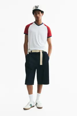 Slim Fit T-shirt - Blanc/color block — photo 2