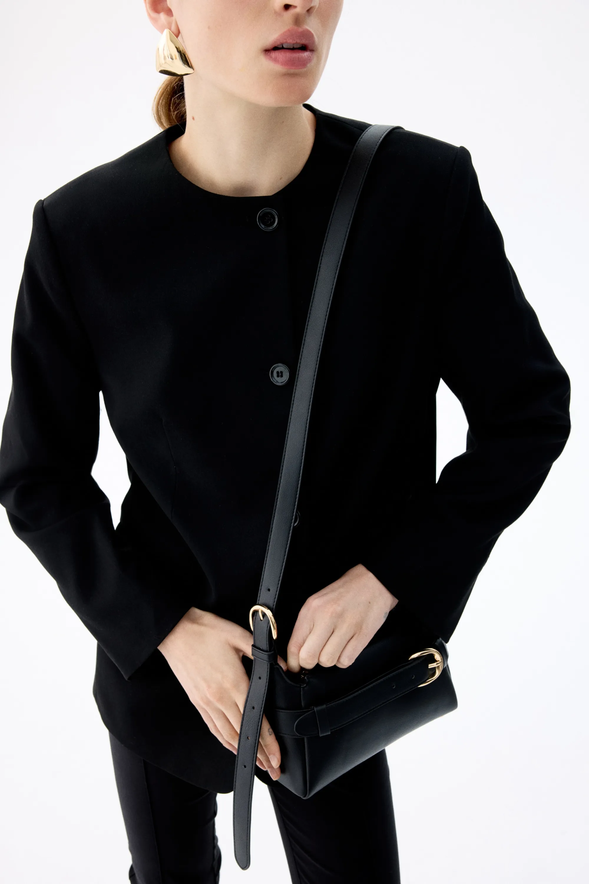 Sac crossbody avec bride - Noir