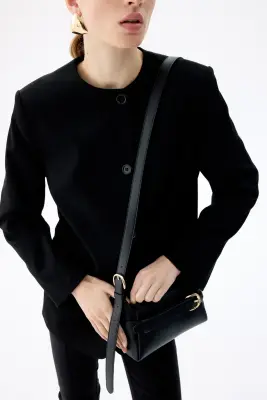 Sac crossbody avec bride - Noir — photo 1