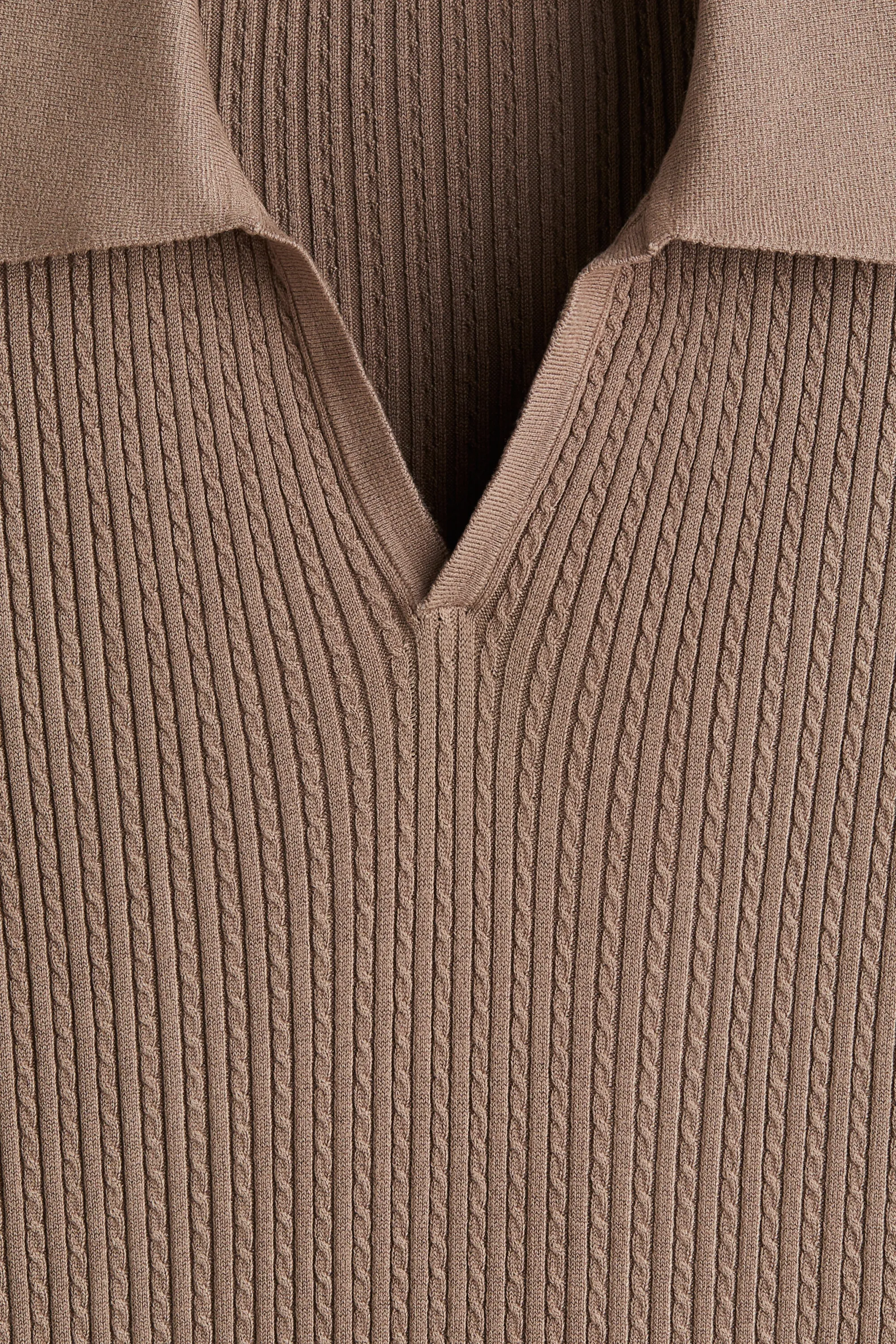 Polo Regular Fit en maille torsadée - Beige