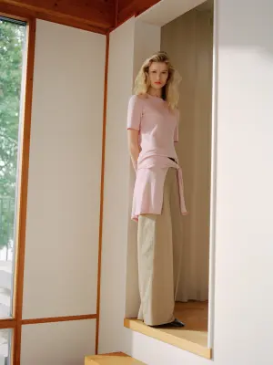 Pantalon chino taille basse - Beige — photo 2