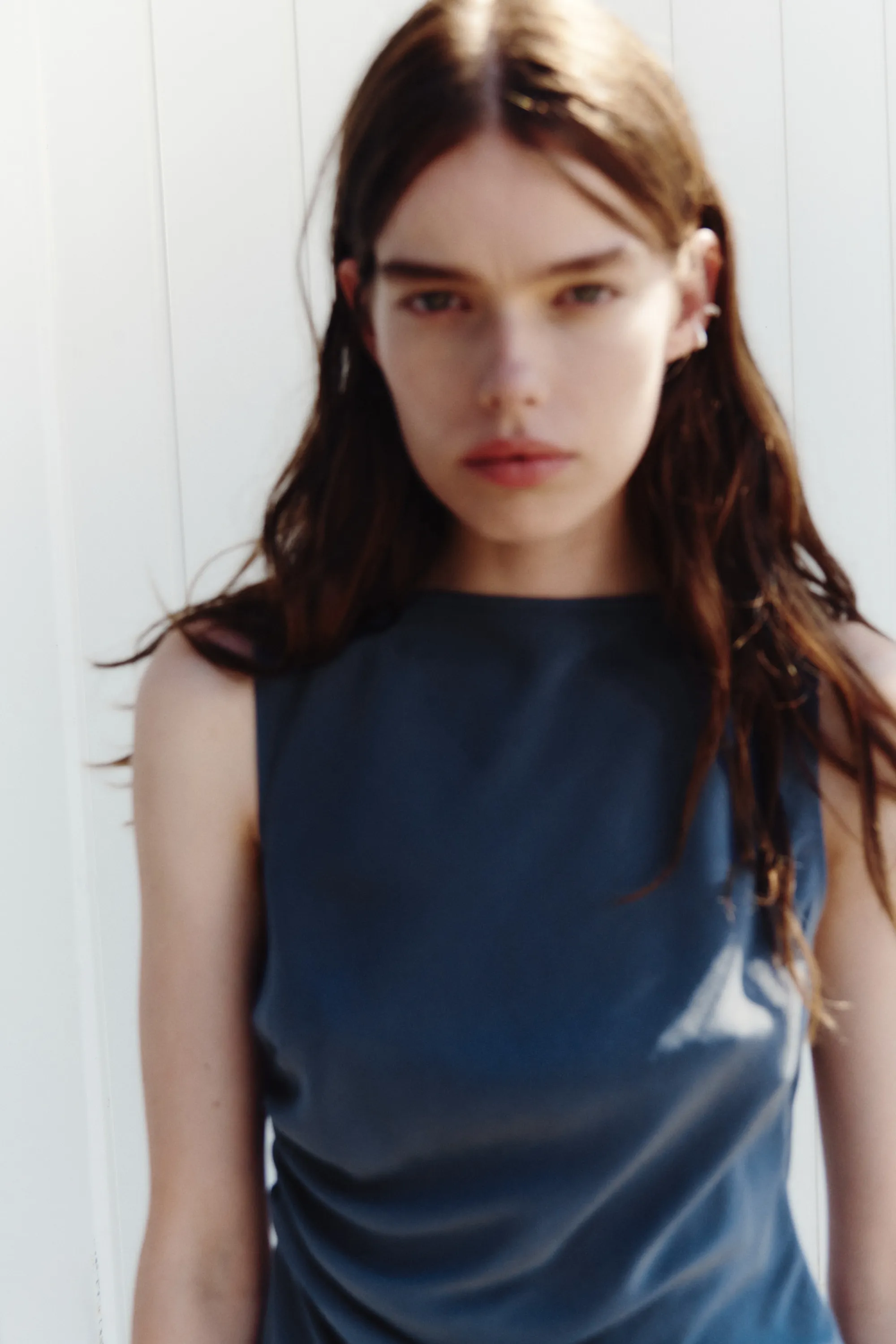 Robe découpée à effet drapé - Gris foncé