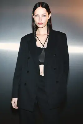 Blazer à fermeture croisée - Noir — photo 2