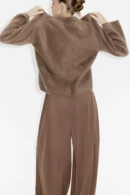 Pantalon à jambes ballon - Marron — photo 3