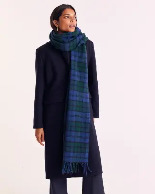 Écharpe Public tartan bleu et vert — photo 2