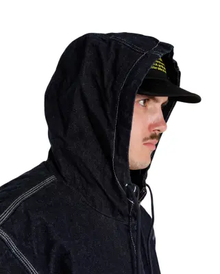 Hooded Denim Jacket Rinsed Navy — photo 5
