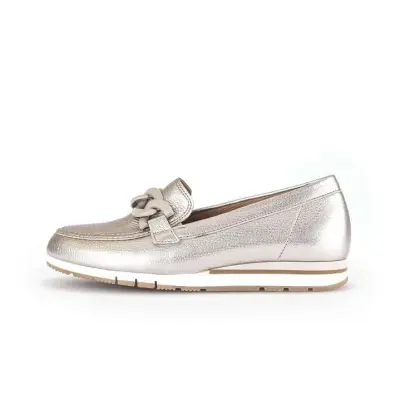 Mocassins Gabor 62.415.62 Argentés - Cuir Élastique Grande Pointure Femme — photo 2