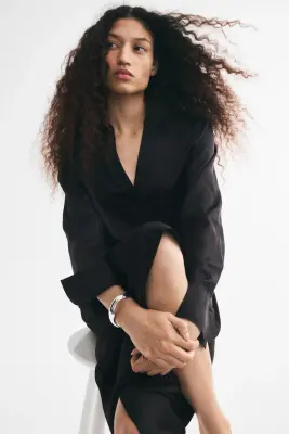 Blouse à encolure en V - Noir — photo 1