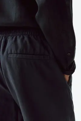 Pantalon Regular Fit en lin mélangé - Bleu marine — photo 3