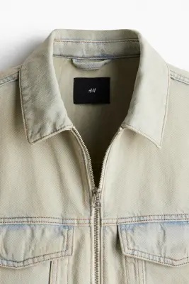 Veste worker Loose Fit en denim - Bleu denim pâle — photo 1