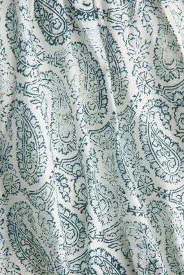Blouse oversize avec liens à nouer - Bleu clair/motif cachemire — photo 3