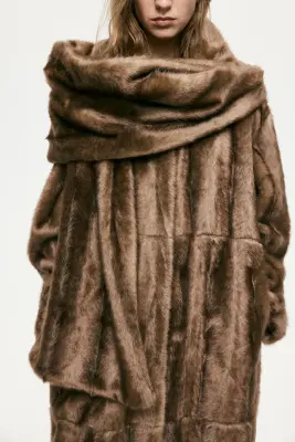 Manteau à écharpe - Beige foncé — photo 2