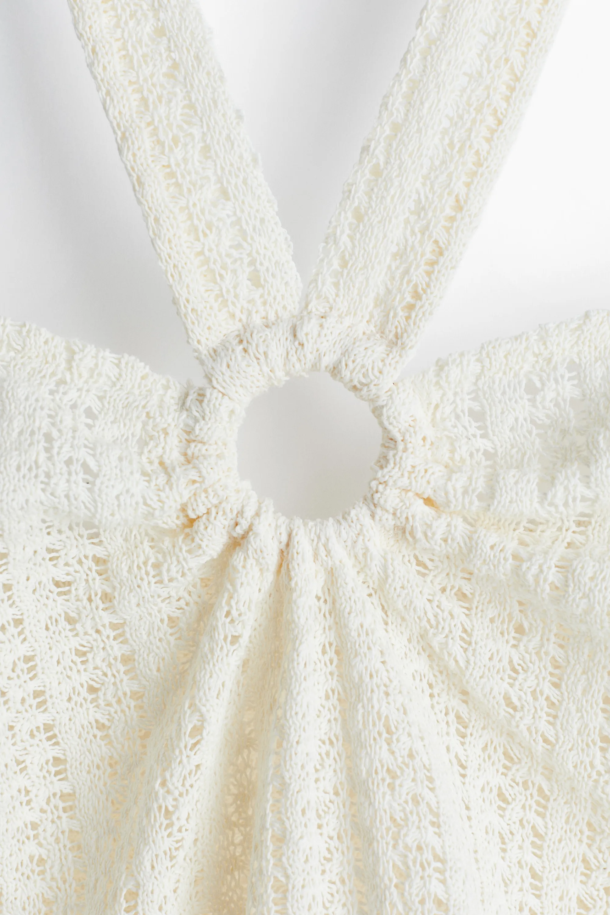 Top dos nu en jersey pointelle - Blanc