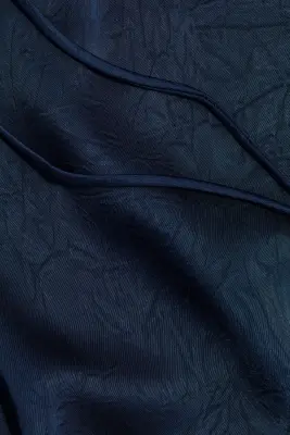 Pantalon en satin froissé - Bleu marine — photo 5