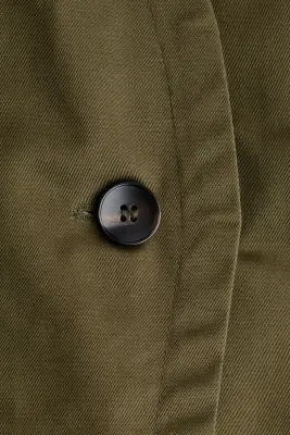 Veste en twill avec cordon de serrage - Vert kaki foncé — photo 5