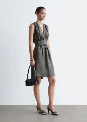 Robe courte en jacquard - Gris foncé — photo 3