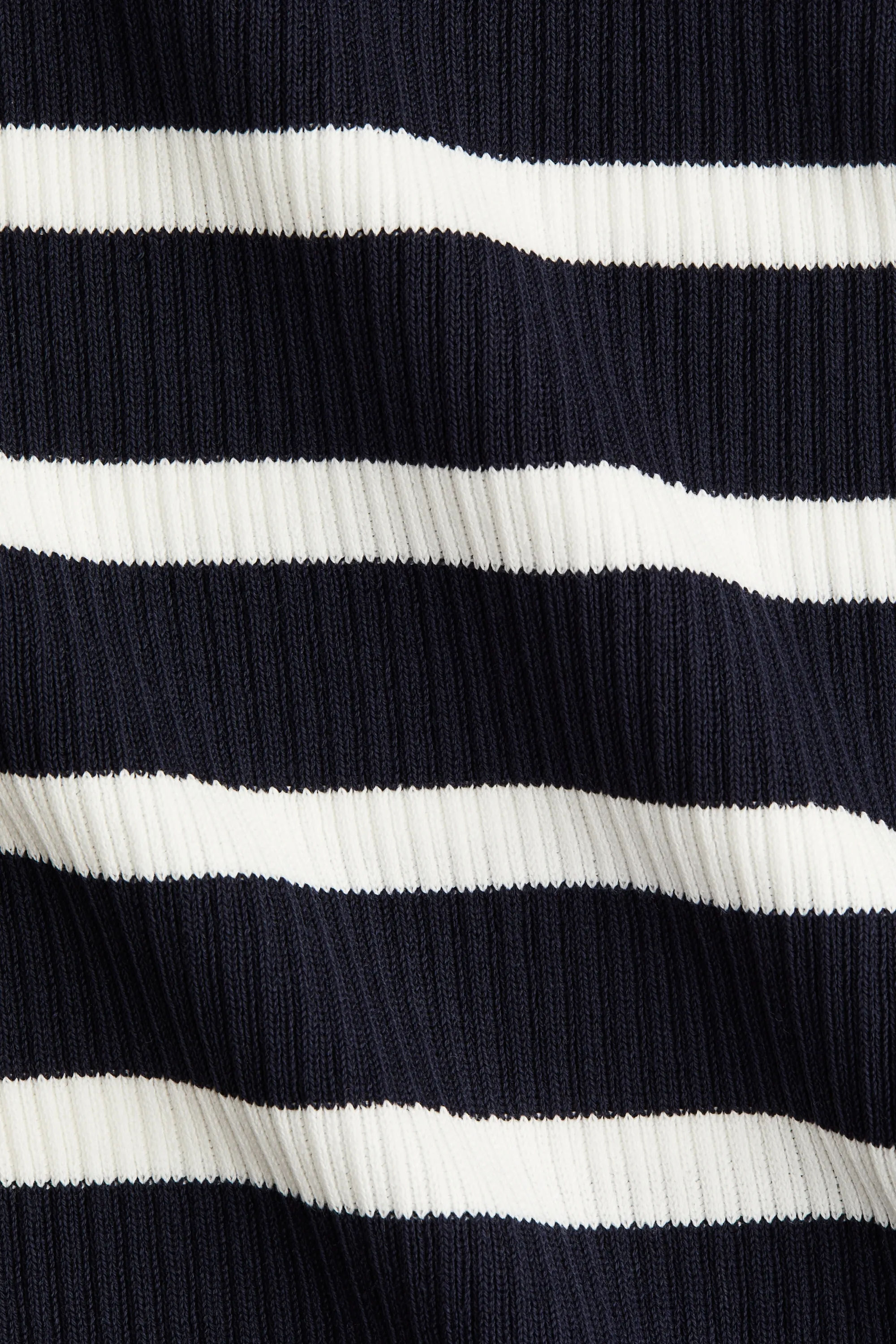Robe bandeau en maille côtelée - Noir/rayures blanches