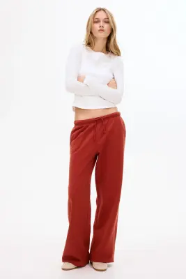 Pantalon jogger ample - Rouge rouille — photo 1