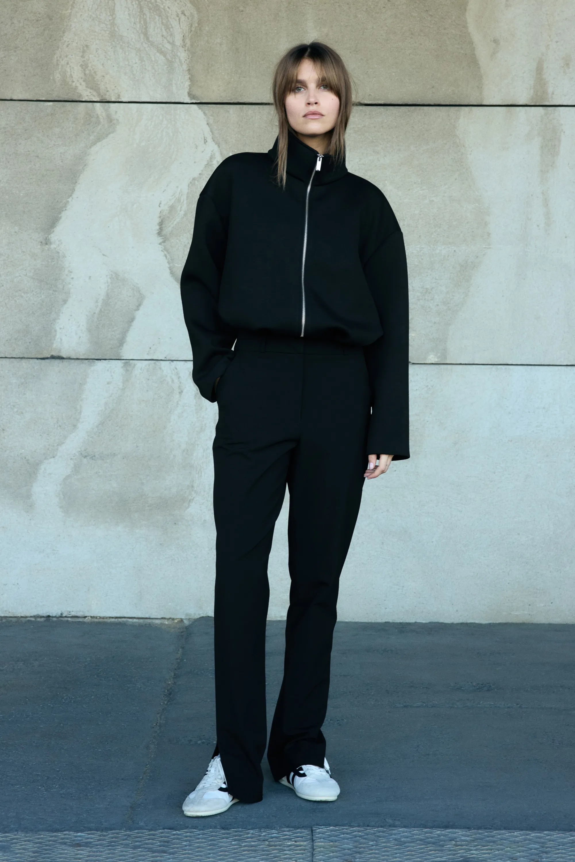 Pantalon chic Wrinkle-resistant Slim Fit - Noir