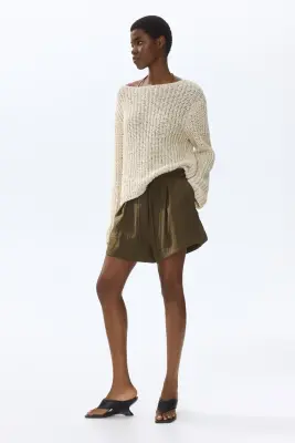 Short avec cordon de serrage - Vert kaki foncé — photo 2