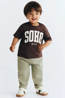T-shirt imprimé en coton - Marron foncé/SoHo — photo 1
