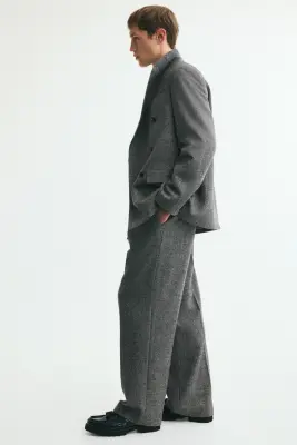 Pantalon de costume Loose Fit - Gris foncé chiné — photo 4
