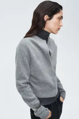 Gilet en laine mélangée - Gris clair chiné — photo 2