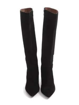 Bottes à talon fin et bout pointu en suede noir Prix boutique 290€ Taille 36 — photo 2