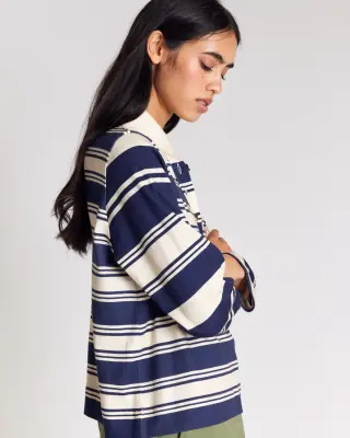Tee-Shirt Maria rayures bleu marine et écru — photo 4