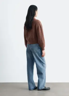 Pull en mélange d’alpaga à manches bouffantes - Marron Clair — photo 5