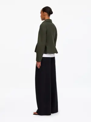 Veste en toile de coton à ourlet évasé - Vert kaki — photo 2