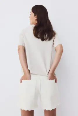 MAMA Short en denim - Blanc — photo 3