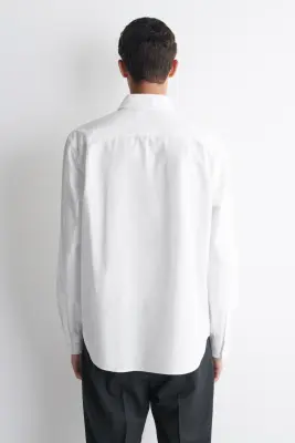 CHEMISE DÉCONTRACTÉE EN POPELINE DE COTON PIMA - BLANC — photo 5