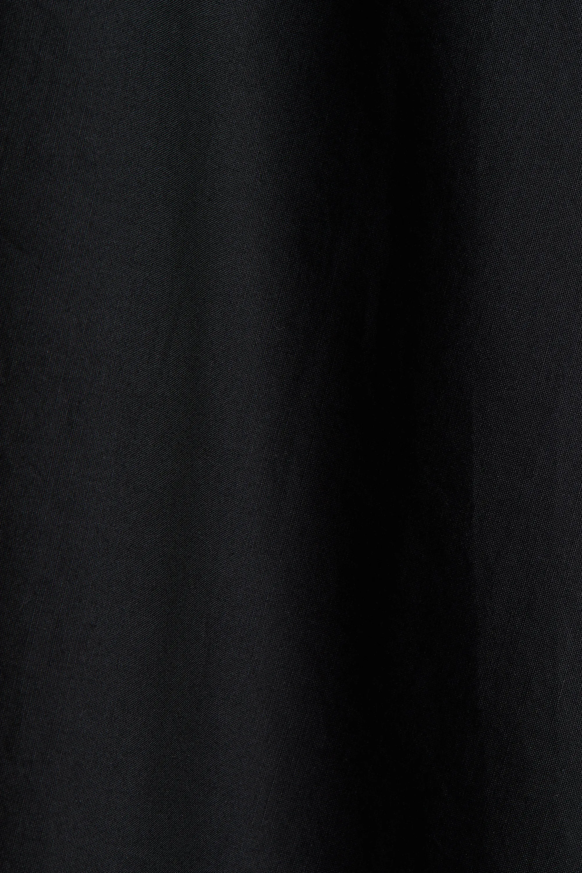Robe en popeline de coton avec encolure en V - Noir
