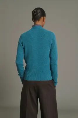 CARDIGAN FUGU BLEU PERSAN — photo 4