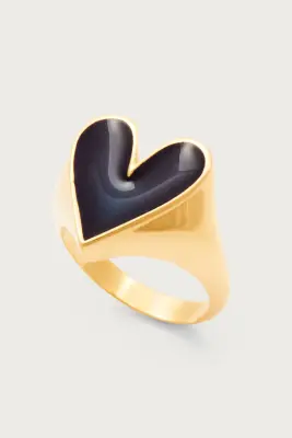 Bague Faustine doré coeur marine — photo 4