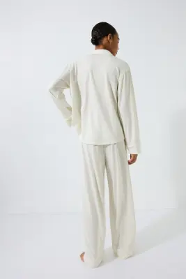 Pyjama en viscose mélangée - Crème — photo 1