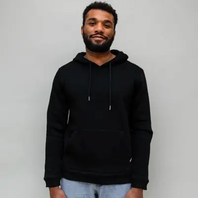 Hoodie Luc molletonné noir — photo 1