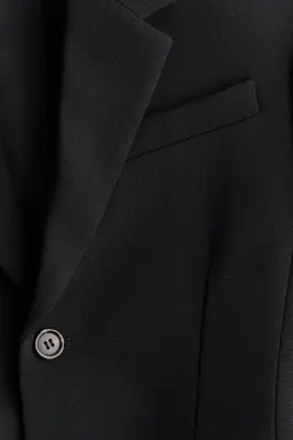 Blazer sablier en laine mélangée - Noir — photo 5