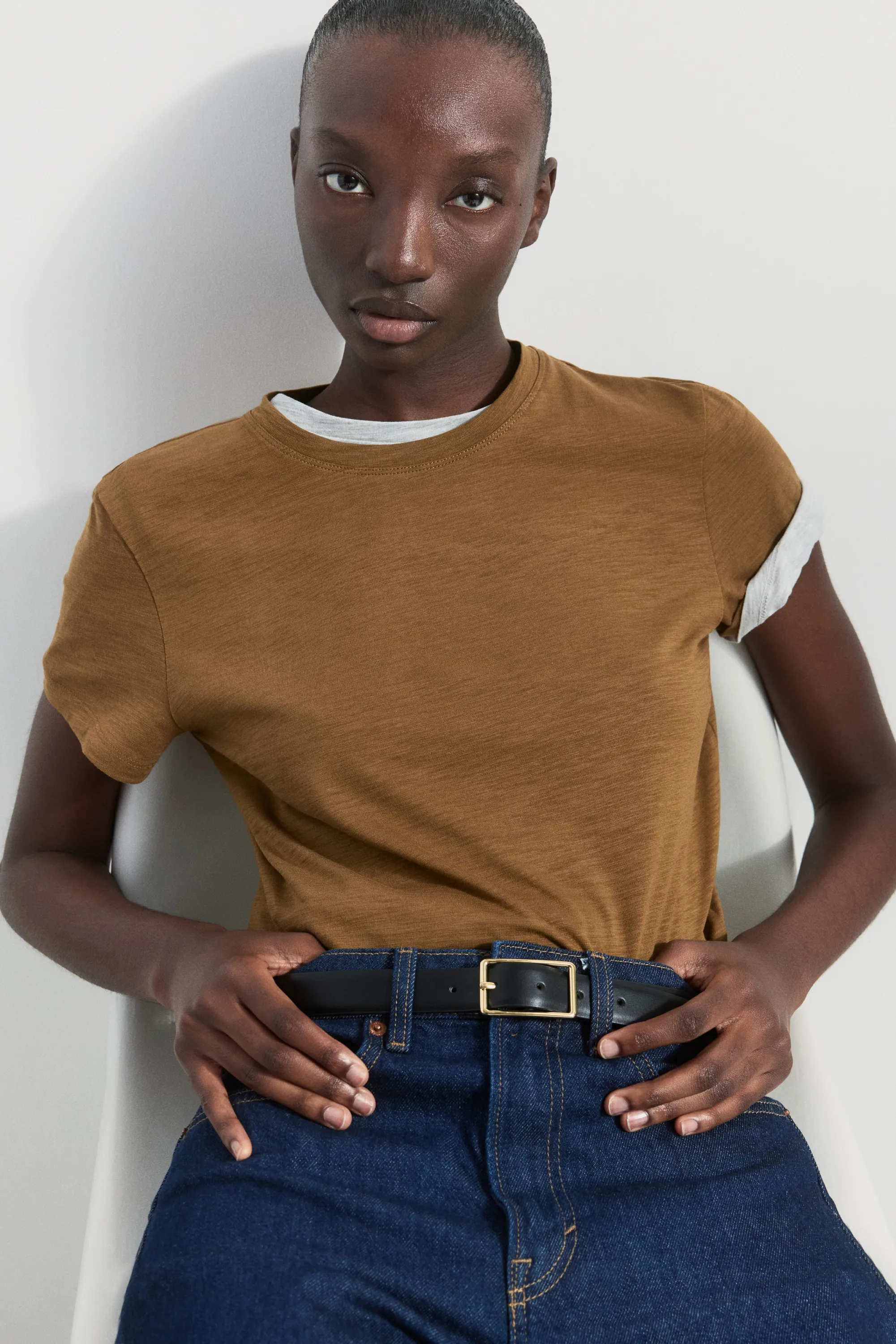 T-shirt ajusté - Beige foncé