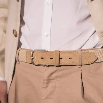 Ceinture tréssée beige — photo 2