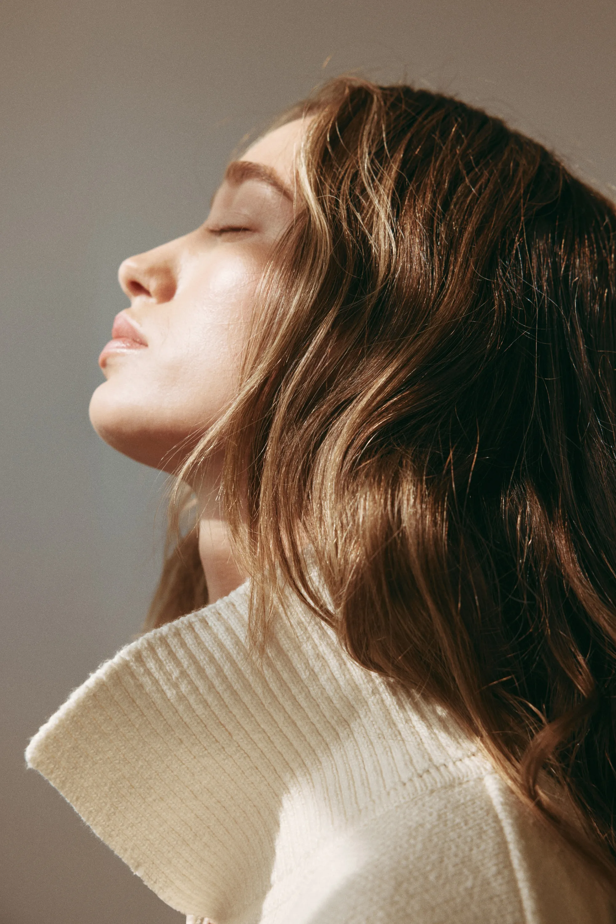 Gilet zippé en maille - Crème