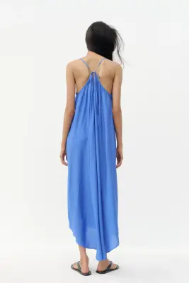 Robe trapèze avec dos dégagé - Bleu — photo 2