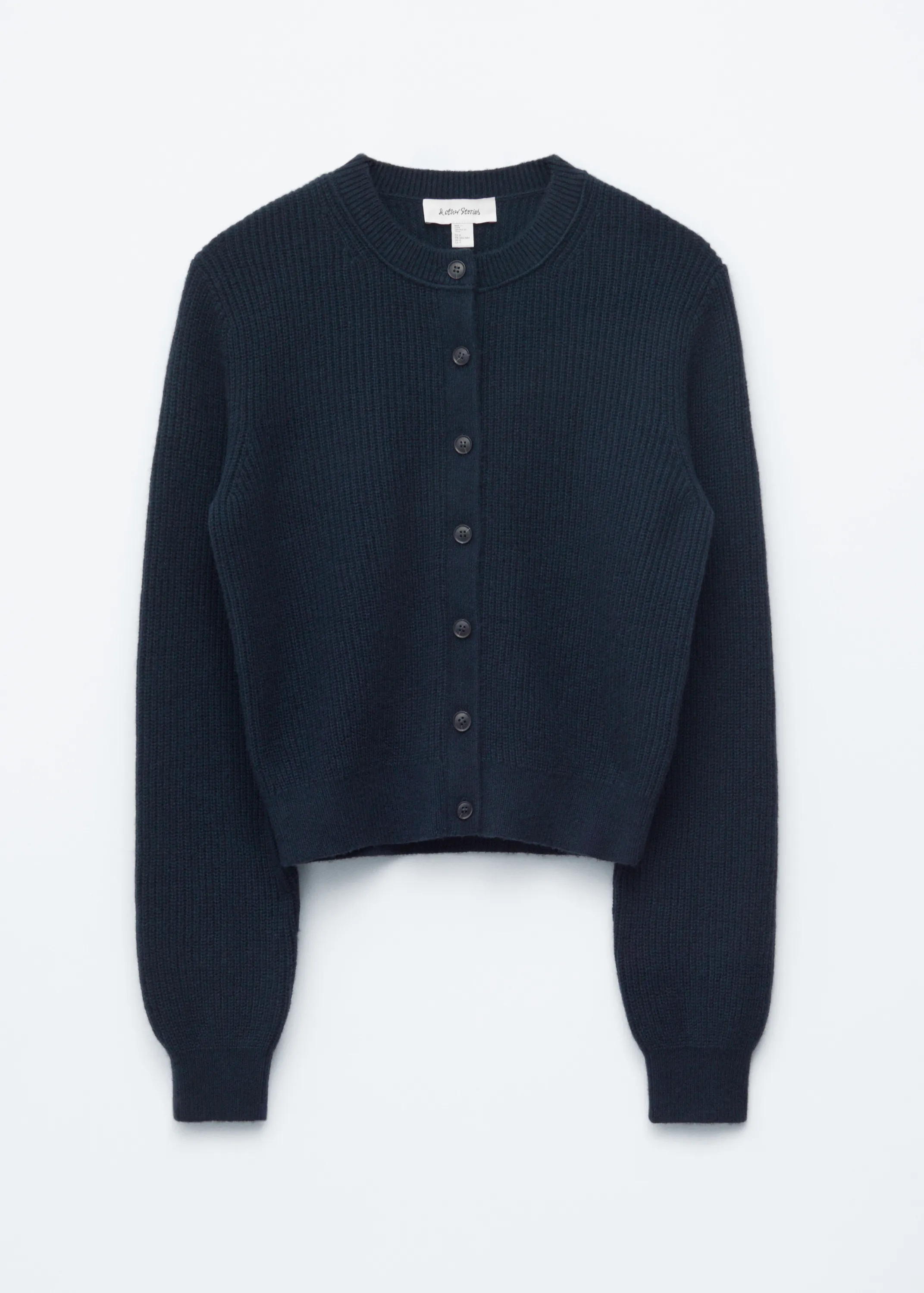 Cardigan en maille côtelée - Bleu marine