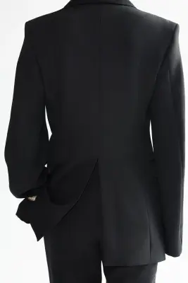 Blazer droit en laine - Noir — photo 5