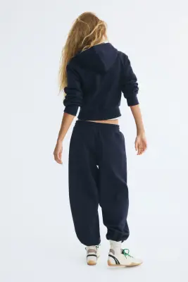 Pantalon jogger à jambes barrel - Bleu foncé — photo 3