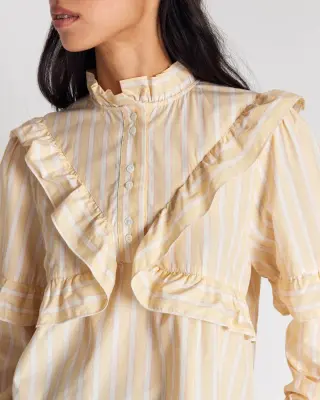 Blouse Amelia rayures jaunes — photo 2